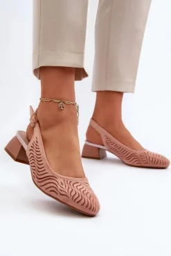 Boto Czółenka Zamszowe|Czółenka Klasyczne*Czółenka Na Obcasie Klocku Różowe Gemifa Różowy