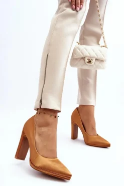 Boto Czółenka Klasyczne*Czółenka Na Słupku Camel Piatti