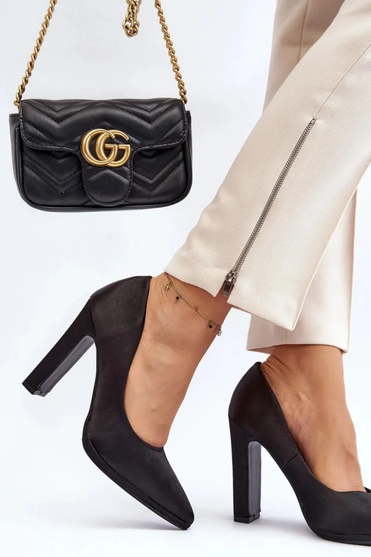 Online Boto Czółenka Na Słupku Czarne Piatti