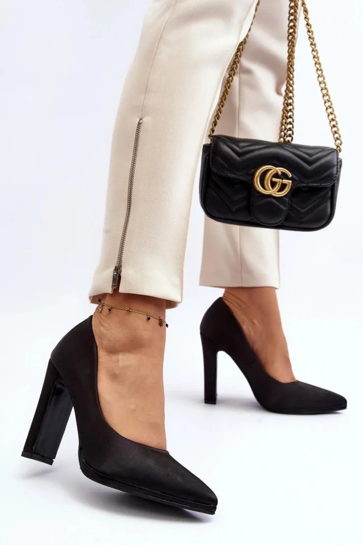 Online Boto Czółenka Na Słupku Czarne Piatti