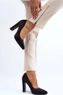 Online Boto Czółenka Na Słupku Czarne Piatti