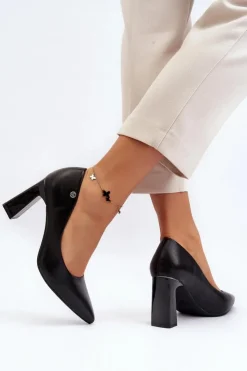 Buty damskie Vinceza Czółenka Na Słupku|Czółenka Klasyczne*Czółenka Na Słupku Eko Skóra Czarne Giseleni