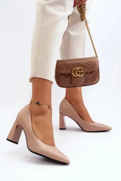 Damskie Buty damskie Vinceza Czółenka Na Słupku Eko Skóra Beżowe Giseleni