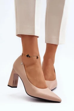 Damskie Buty damskie Vinceza Czółenka Na Słupku Eko Skóra Beżowe Giseleni
