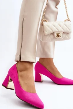 Damskie Boto Czółenka Na Słupku Fuksja Stelloria