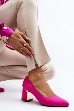 Damskie Boto Czółenka Na Słupku Fuksja Stelloria