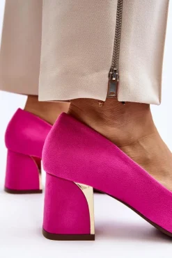 Damskie Boto Czółenka Na Słupku Fuksja Stelloria