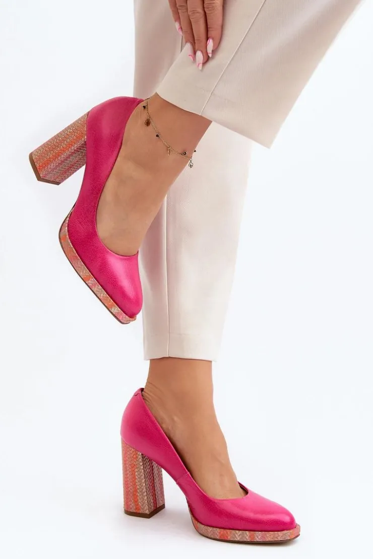 Laura Messi Czółenka Na Słupku 2746 Różowe Różowy