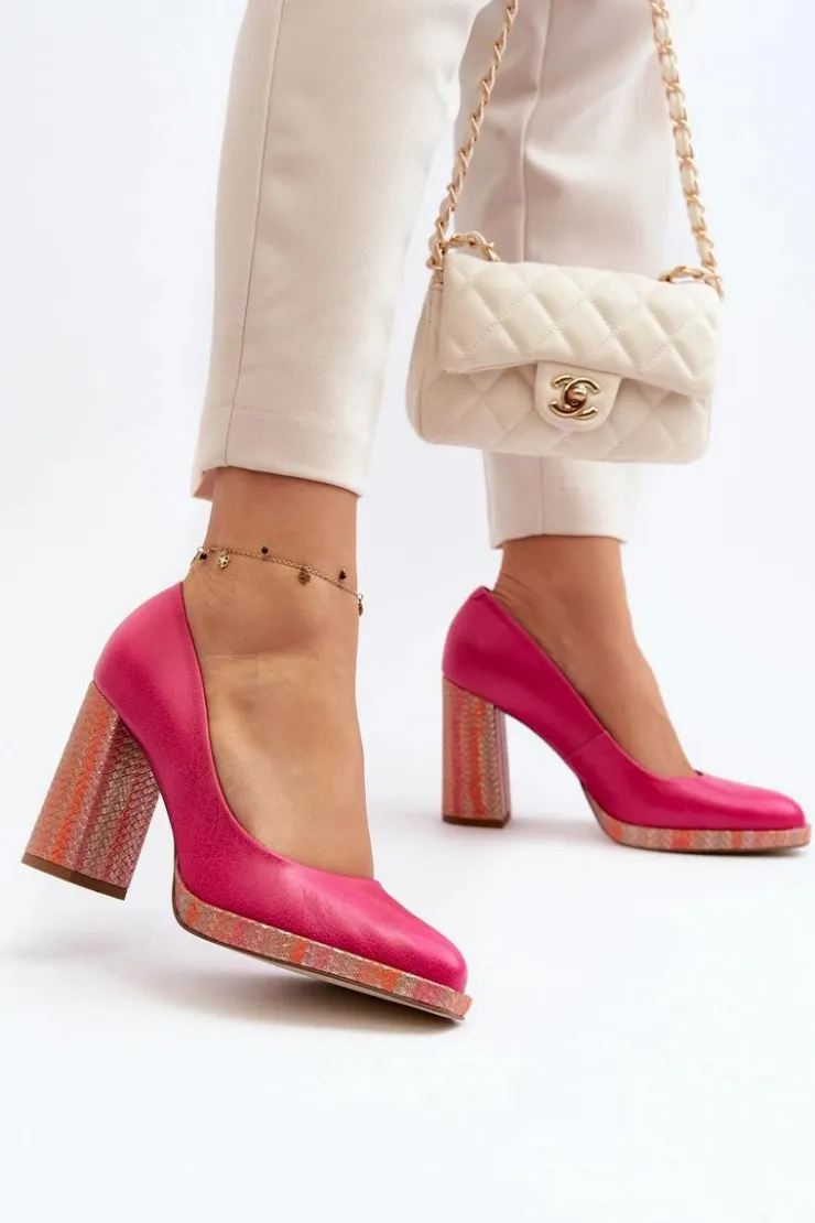 Laura Messi Czółenka Na Słupku 2746 Różowe Różowy