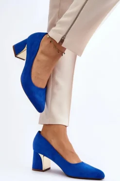 Boto Czółenka Zamszowe|Czółenka Na Słupku*Czółenka Na Słupku Niebieskie Stelloria