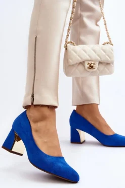 Boto Czółenka Zamszowe|Czółenka Na Słupku*Czółenka Na Słupku Niebieskie Stelloria