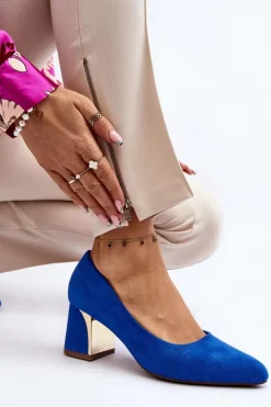 Boto Czółenka Zamszowe|Czółenka Na Słupku*Czółenka Na Słupku Niebieskie Stelloria