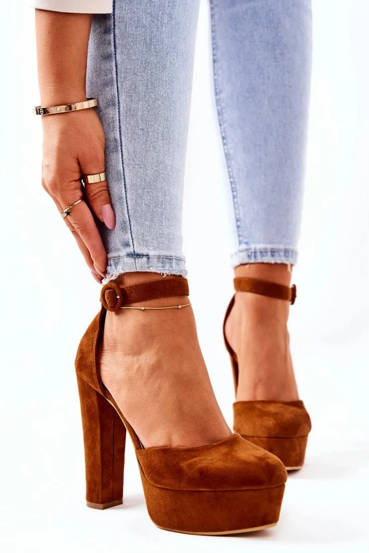 Boto Czółenka Na Platformie|Czółenka Zamszowe*Czółenka Na Słupku Platformie Zamszowe Camel Netel