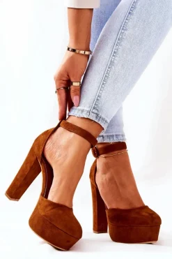 Boto Czółenka Na Platformie|Czółenka Zamszowe*Czółenka Na Słupku Platformie Zamszowe Camel Netel