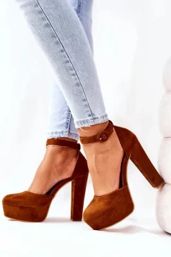 Boto Czółenka Na Platformie|Czółenka Zamszowe*Czółenka Na Słupku Platformie Zamszowe Camel Netel