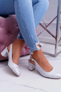 Damskie Buty Sergio Leone Czółenka Na Słupku Sergio Leone SK797 Szare Hertes