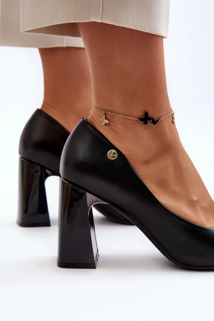 Buty damskie Vinceza Czółenka Na Słupku|Czółenka Klasyczne*Czółenka Na Słupku Z Kokardą Czarne Ariemessa Czarny