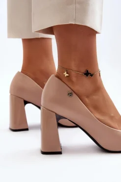 Damskie Buty damskie Vinceza Czółenka Na Słupku Z Kokardą Beżowe Ariemessa