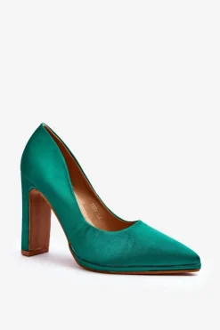 Damskie Boto Czółenka Na Słupku Zielone Piatti