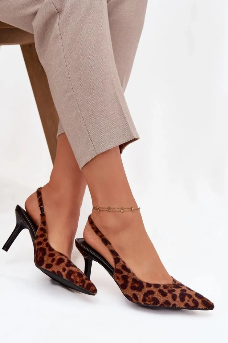 Damskie Boto Czółenka Na Szpilce Panterka Phelia