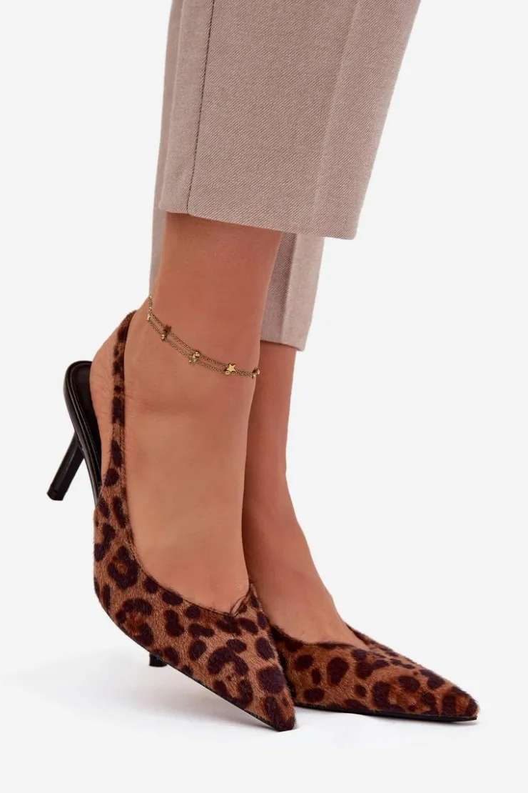 Damskie Boto Czółenka Na Szpilce Panterka Phelia