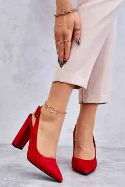 Boto Czółenka Na Słupku|Czółenka Klasyczne*Czółenka W Szpic Na Obcasie Czerwone Alanza