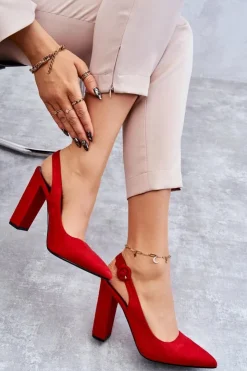 Boto Czółenka Na Słupku|Czółenka Klasyczne*Czółenka W Szpic Na Obcasie Czerwone Alanza