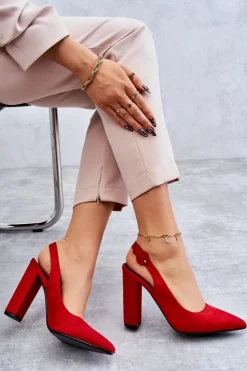 Boto Czółenka Na Słupku|Czółenka Klasyczne*Czółenka W Szpic Na Obcasie Czerwone Alanza