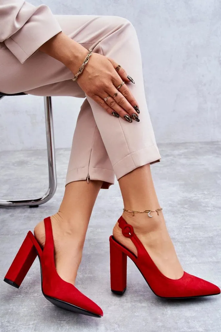 Boto Czółenka Na Słupku|Czółenka Klasyczne*Czółenka W Szpic Na Obcasie Czerwone Alanza