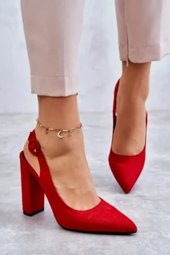 Boto Czółenka Na Słupku|Czółenka Klasyczne*Czółenka W Szpic Na Obcasie Czerwone Alanza