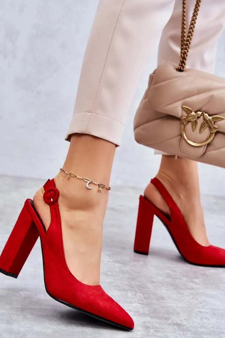 Boto Czółenka Na Słupku|Czółenka Klasyczne*Czółenka W Szpic Na Obcasie Czerwone Alanza