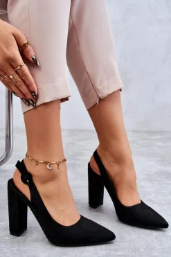 Boto Czółenka Na Słupku|Czółenka Klasyczne*Czółenka W Szpic Na Obcasie Czarne Alanza