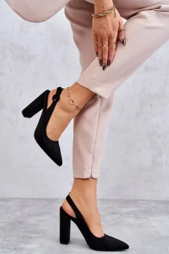 Boto Czółenka Na Słupku|Czółenka Klasyczne*Czółenka W Szpic Na Obcasie Czarne Alanza