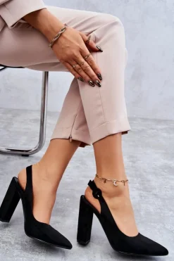 Boto Czółenka Na Słupku|Czółenka Klasyczne*Czółenka W Szpic Na Obcasie Czarne Alanza