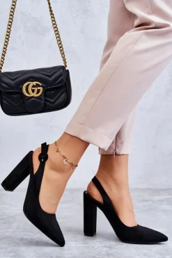 Boto Czółenka Na Słupku|Czółenka Klasyczne*Czółenka W Szpic Na Obcasie Czarne Alanza