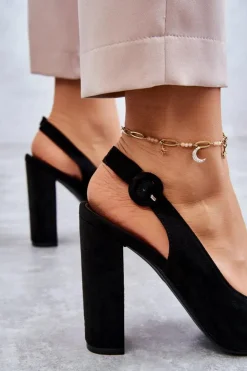 Boto Czółenka Na Słupku|Czółenka Klasyczne*Czółenka W Szpic Na Obcasie Czarne Alanza