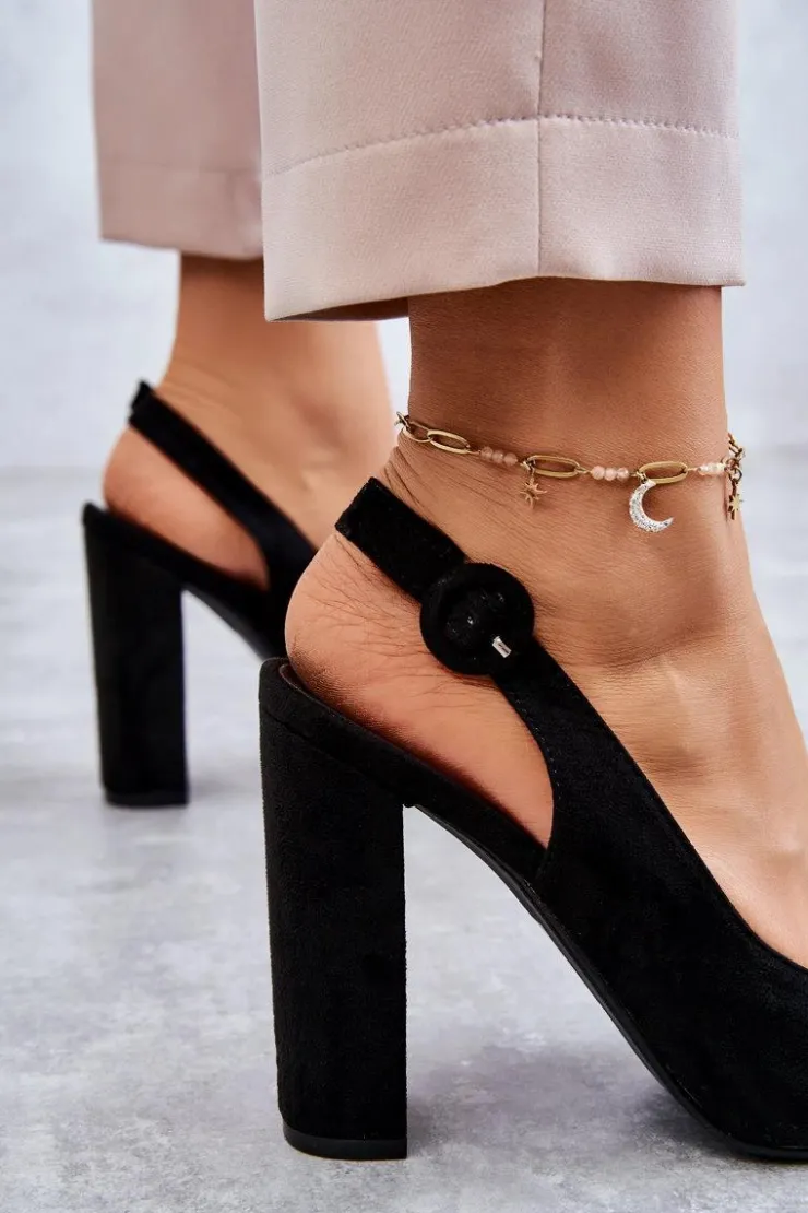 Boto Czółenka Na Słupku|Czółenka Klasyczne*Czółenka W Szpic Na Obcasie Czarne Alanza