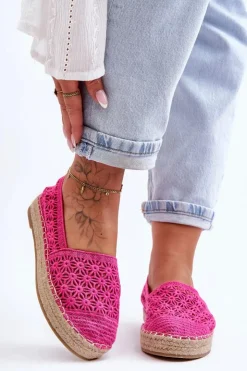 Discount Boto Damskie Ażurowe Espadryle Różowe One Lover