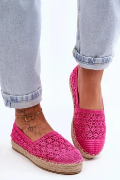 Discount Boto Damskie Ażurowe Espadryle Różowe One Lover