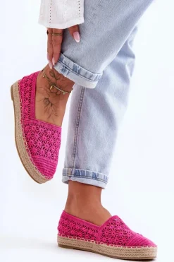 Discount Boto Damskie Ażurowe Espadryle Różowe One Lover