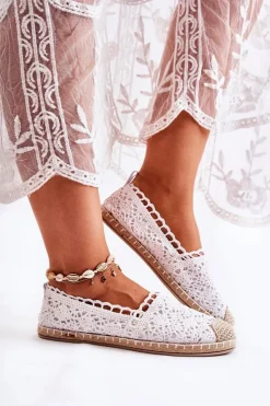 Damskie Boto Damskie Ażurowe Espadryle Wsuwane Białe Letisa
