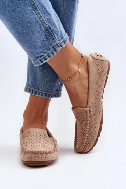 Damskie Boto Damskie Ażurowe Mokasyny Beżowe Rasirna