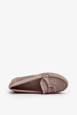 Damskie Boto Damskie Ażurowe Mokasyny Beżowe Twista