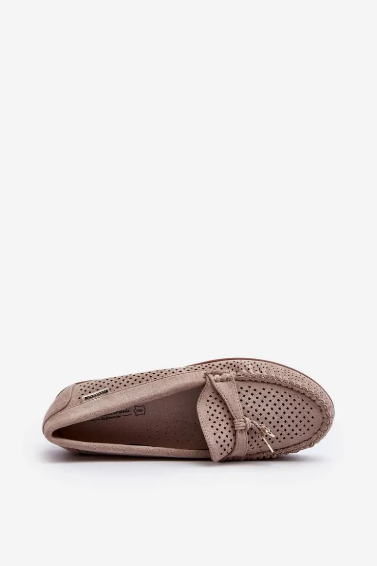 Damskie Boto Damskie Ażurowe Mokasyny Beżowe Twista