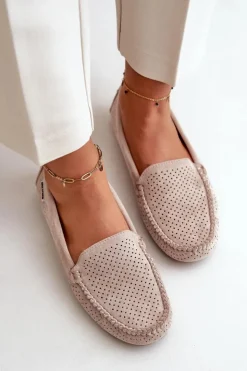 Damskie Boto Damskie Ażurowe Mokasyny Jasnobeżowe Rasirna