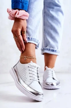 Damskie Buty damskie Vinceza Damskie Ażurowe Półbuty Na Platformie Białe Deloren