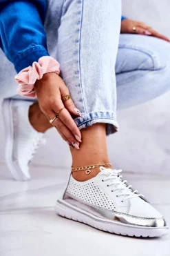 Damskie Buty damskie Vinceza Damskie Ażurowe Półbuty Na Platformie Białe Deloren