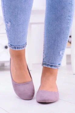 Damskie Boto Damskie Balerinki Zamsz Wrzosowy Bueno