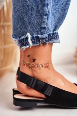 Damskie Buty Sergio Leone Damskie Balerinki Zamszowe Sergio Leone BL615 Czarne Lilon