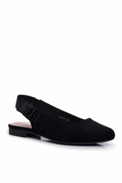 Damskie Buty Sergio Leone Damskie Balerinki Zamszowe Sergio Leone BL615 Czarne Lilon